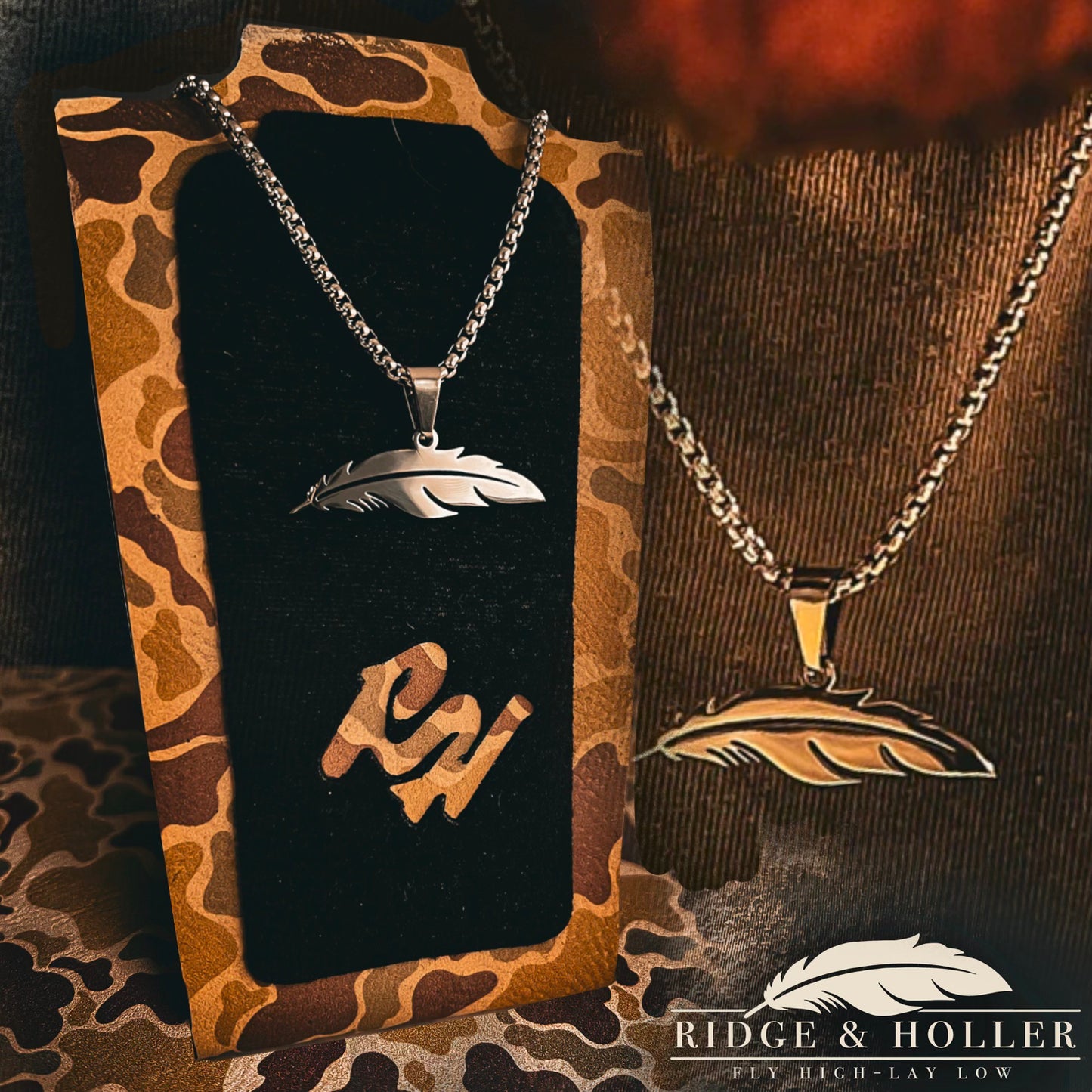 Feather- Stainless Steel Necklace and Pendant